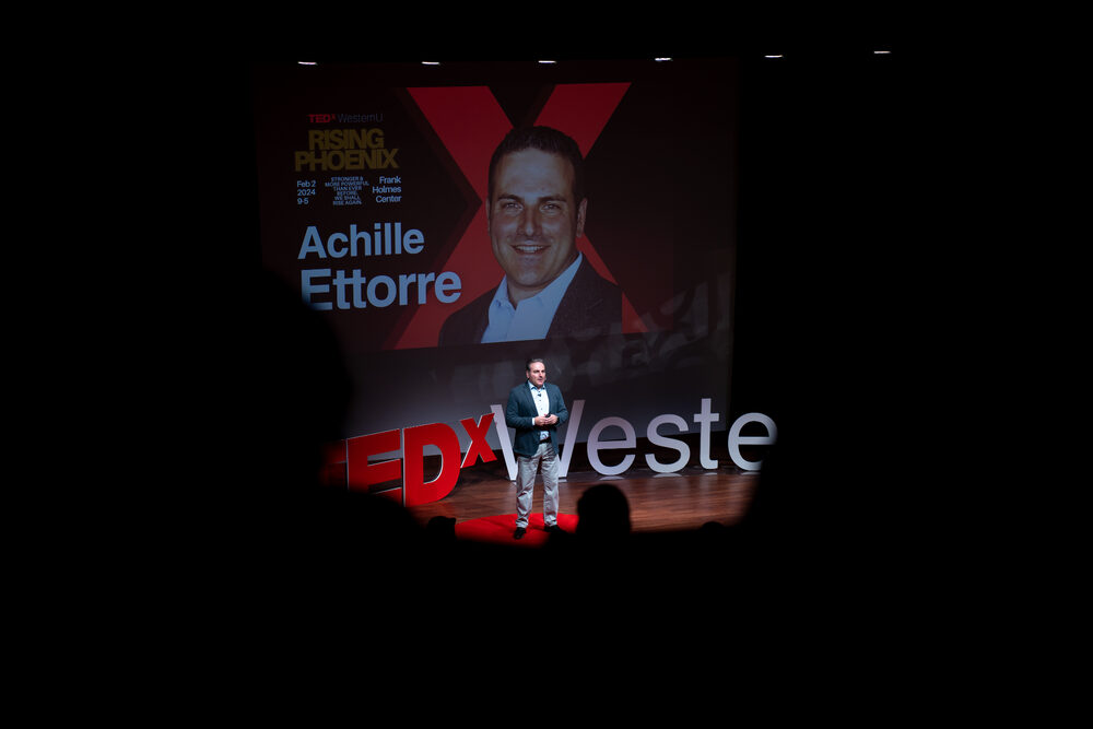 Achille Ettorre speaking at TEDx Western