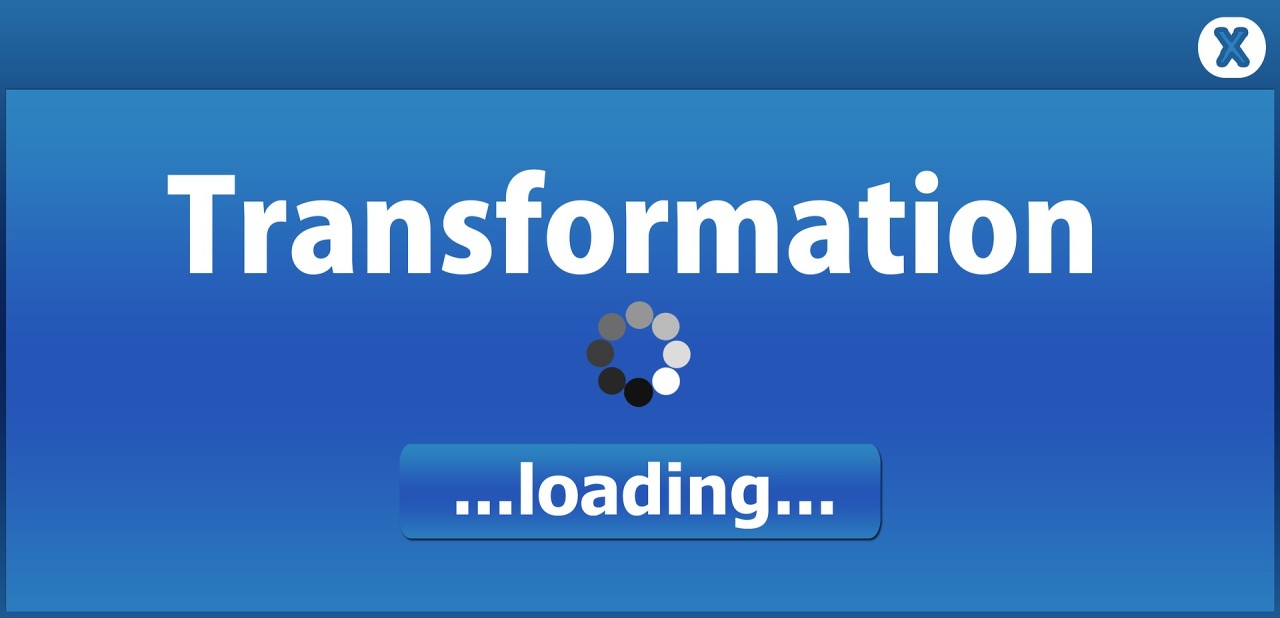 Loading page with the text Transformation