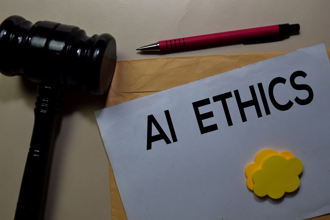 Piece of paper with AI Ethics on it